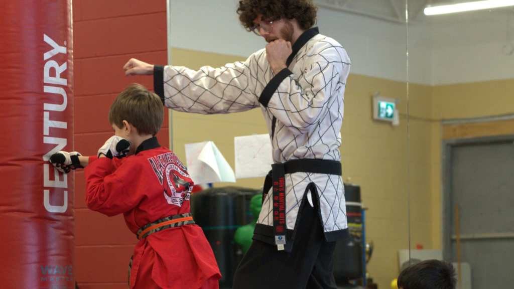 Punching-bag-fun-kids-workout-in-Coquitlam
